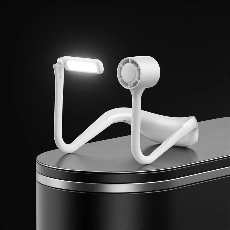 Lazy Hanging Neck Fan with Light – Portable USB Rechargeable Bladeless Fan