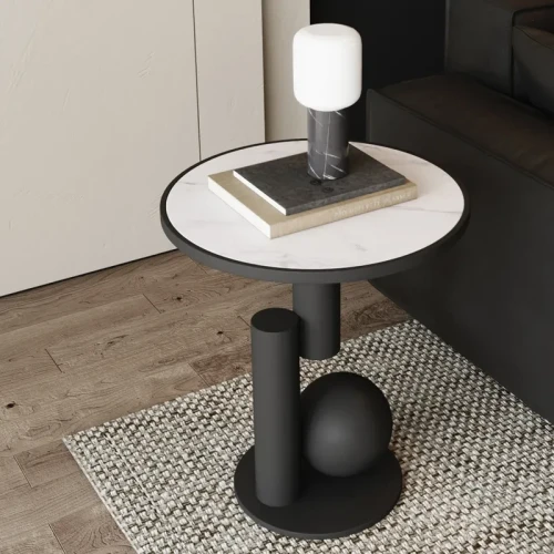 Simple Iron Bedside Table – Modern Metal Accent Side Table