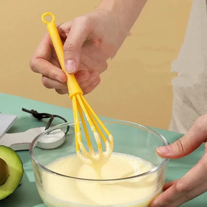 Mini Manual Egg Beater | Plastic Hand Whisk Baking Gadget
