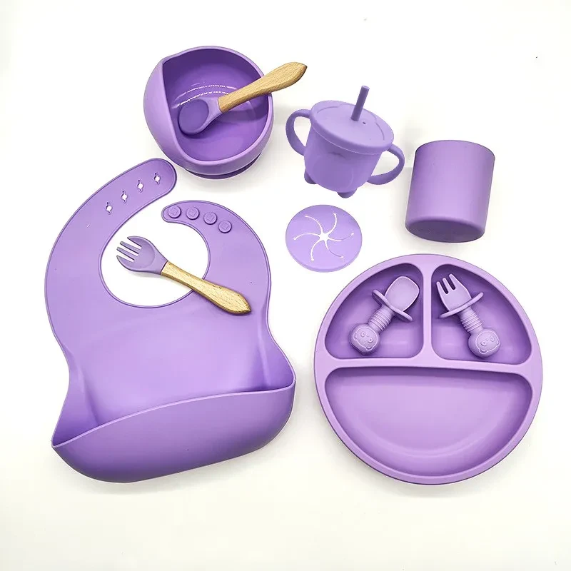 Baby Eat Learning Complementary Food Feeding Silicone Tableware