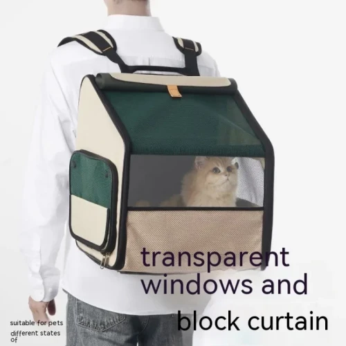 Large Capacity Expansion Backpack for Pets – Portable Cat Carrier Backpack with Expandable Space