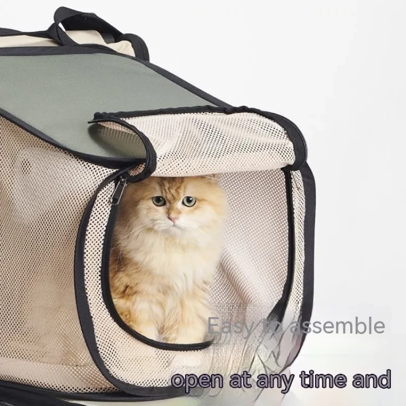 Large Capacity Expansion Backpack for Pets – Portable Cat Carrier Backpack with Expandable Space