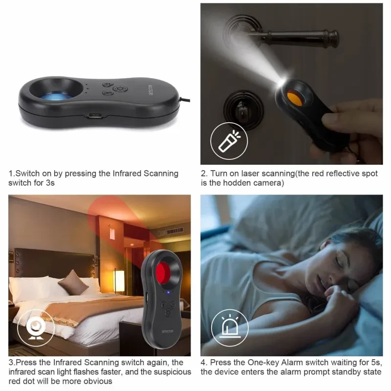 Infrared Detector Hotel Anti-Peeping Artifact – Hidden Camera Detector for Privacy Protection