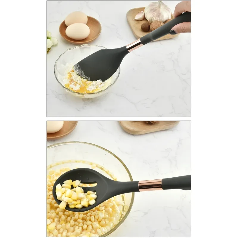Silicone Kitchenware Set – 13-Piece Cooking Spatula Set with Storage Bucket