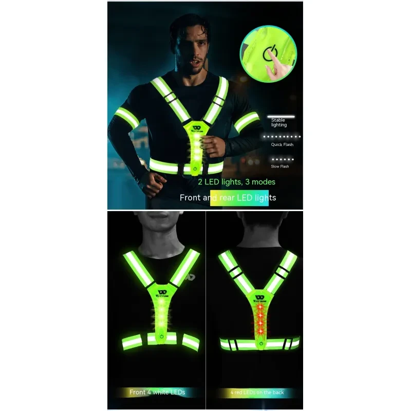 Outdoor Night Run Reflective Vest - LED Highlight Riding Warning Light