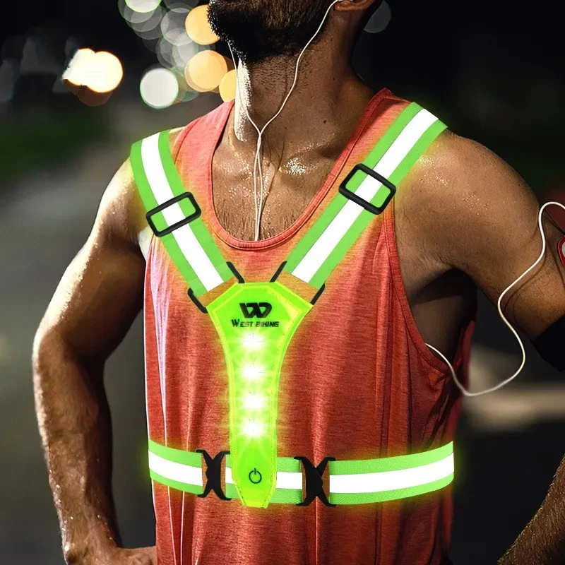 Outdoor Night Run Reflective Vest - LED Highlight Riding Warning Light
