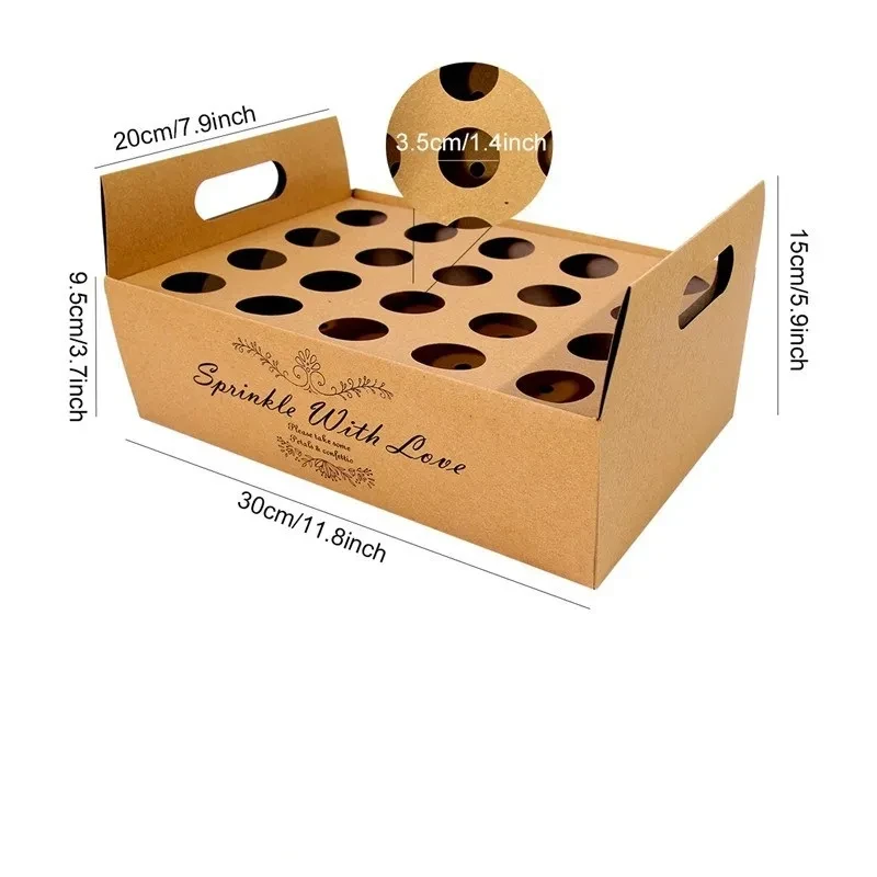 Wedding Confetti Cone Stand – 30-Card Kraft Paper Tube Holder