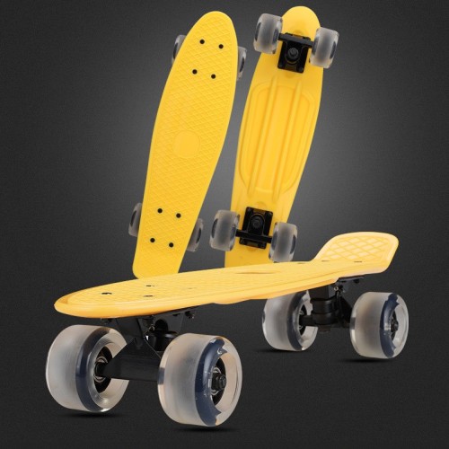 Plastic Four-Wheel Fish Skateboard with Flashing Wheels