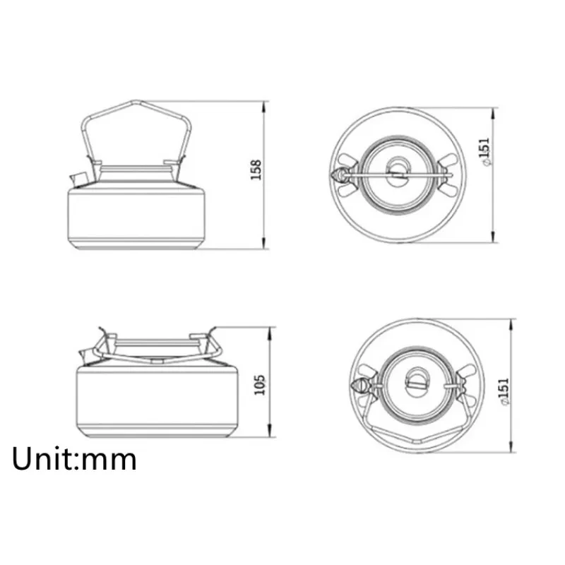 Outdoor Self-Driving Camping Stainless Steel Kettle