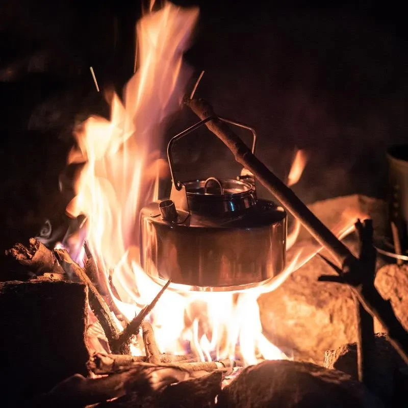 Outdoor Self-Driving Camping Stainless Steel Kettle