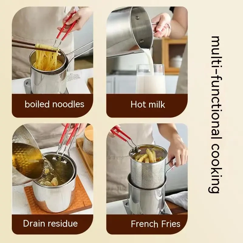 Deep Frying Pan Household 304 Stainless Steel