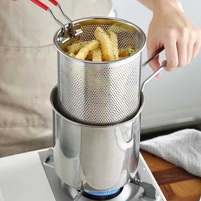 Deep Frying Pan Household 304 Stainless Steel