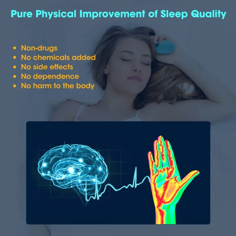 Smart Grip Micro Current Insomnia Help Device – Handheld Sleep Aid with EMS & 15-Speed Modes