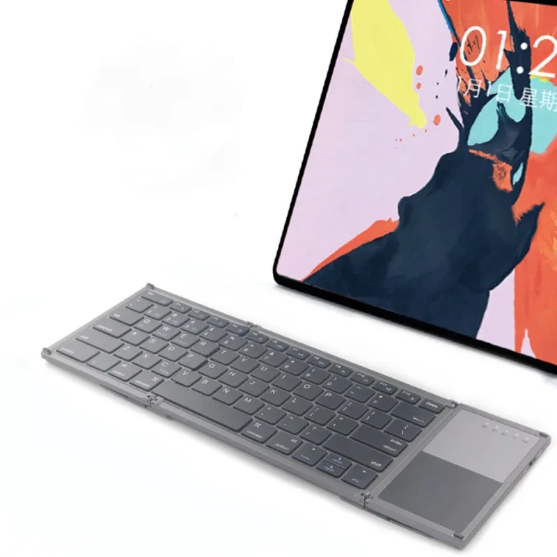 Portable Three-Folding Touch Keyboard with Bluetooth Mini Touchpad