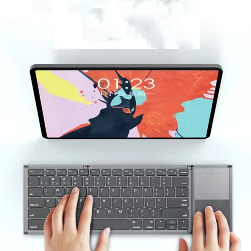 Portable Three-Folding Touch Keyboard with Bluetooth Mini Touchpad