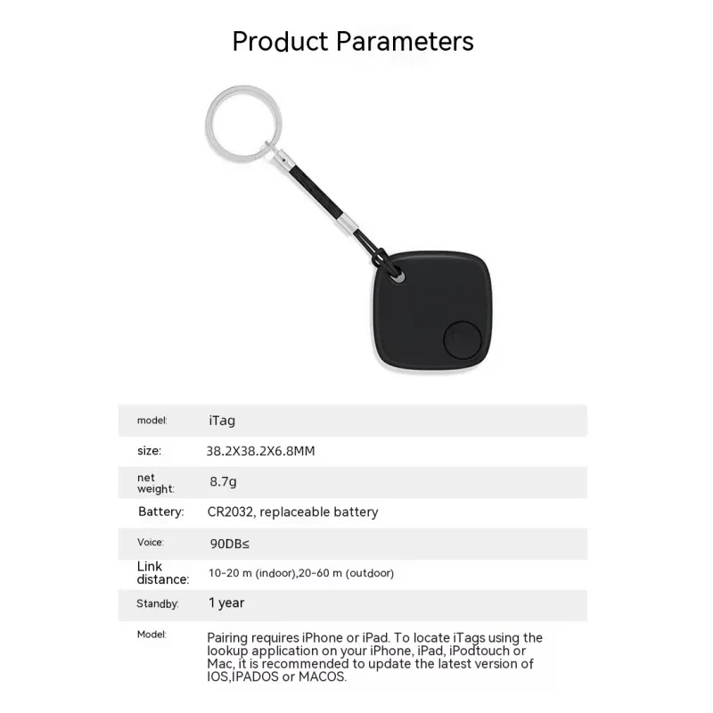 Bluetooth AirTag Tracking Device – Anti-Loss Locator Key Finder with Hanging Strap