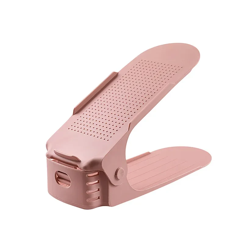 Adjustable Storage Shoe Rack – Thickened 2-Layer Foldable Plastic Shoe Organizer