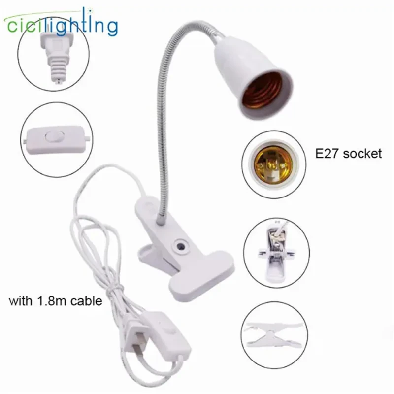 LED Grow Light with 360° Flexible Gooseneck, Clip-On E27 Lamp Holder & Timer – Double-Head Indoor Plant Light