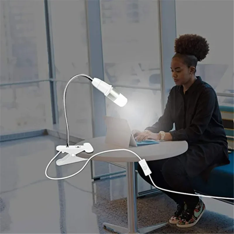 LED Grow Light with 360° Flexible Gooseneck, Clip-On E27 Lamp Holder & Timer – Double-Head Indoor Plant Light