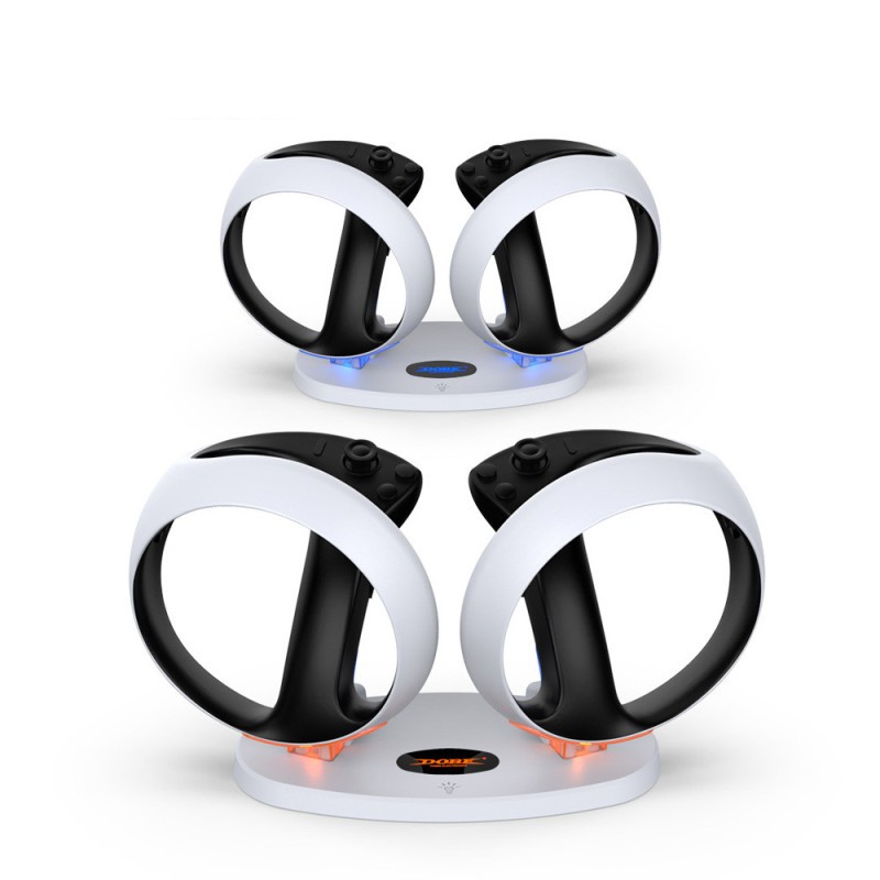 PS5 VR2 Dual Handle Magnetic Charging Dock – RGB Light Display Charger Stand