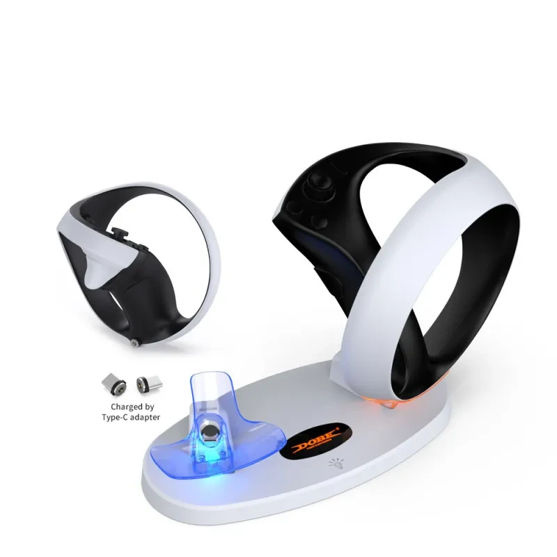PS5 VR2 Dual Handle Magnetic Charging Dock – RGB Light Display Charger Stand