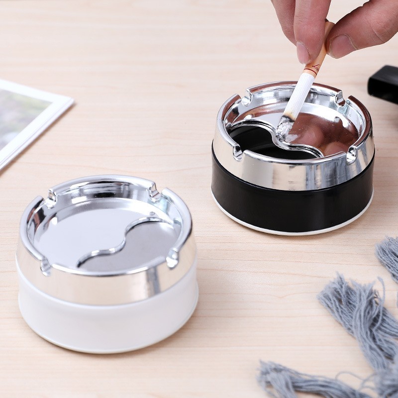 Sealed Windproof Rotating Stainless Steel Ashtray – Creative Smoke-Proof Decorative Ash Tray