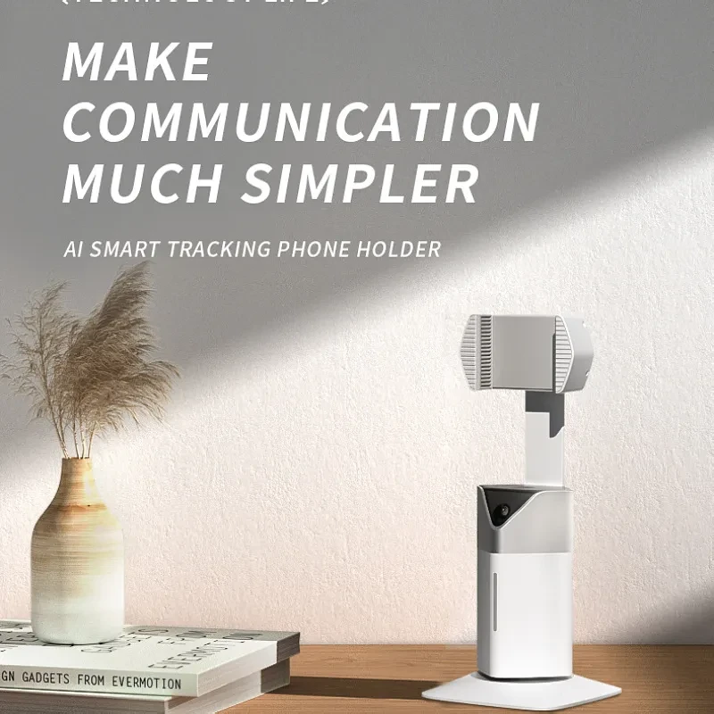 Intelligent 360° Rotating Phone Stand for Live Streaming and Face Tracking – Auto Shooting Smartphone Holder