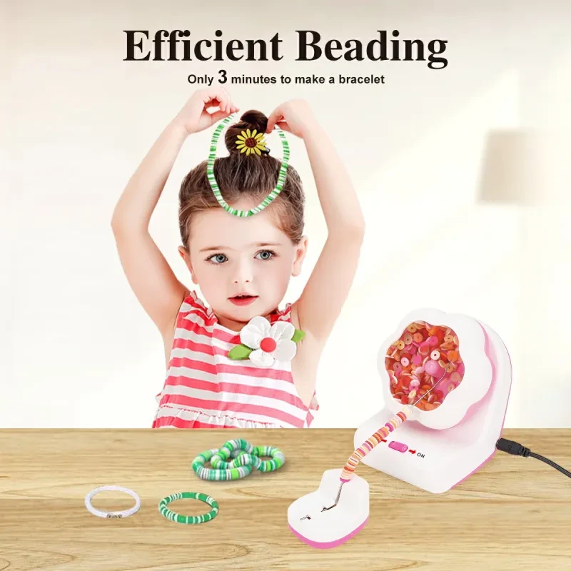 Electric Automatic Bead Stringing Machine – Educational DIY Beading Toy for Kids