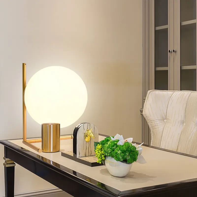 Glass Ball Table Lamp - Bedroom Bedside Lamp