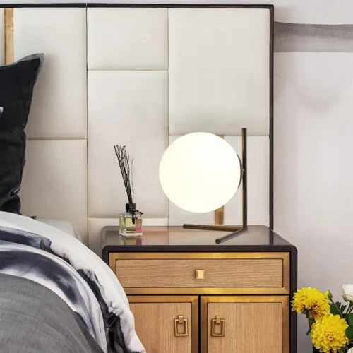 Glass Ball Table Lamp - Bedroom Bedside Lamp