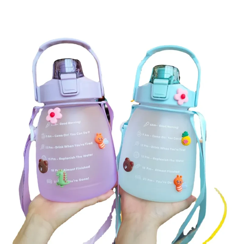 Gradient Big Belly Cup – 1300ml Cute Fat Pot Sports Water Bottle