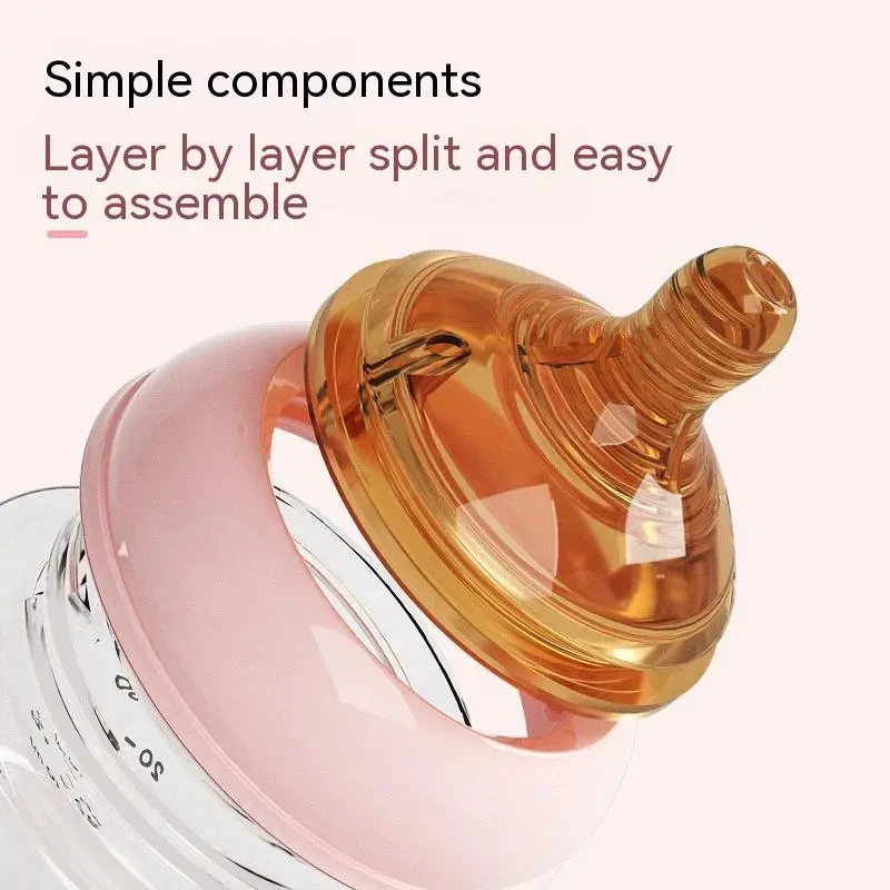 Newborn Glass Choke-Proof Wide Mouth Baby Feeding Bottle
