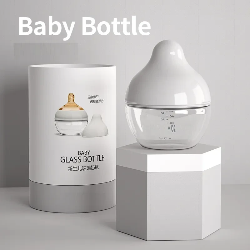 Newborn Glass Choke-Proof Wide Mouth Baby Feeding Bottle