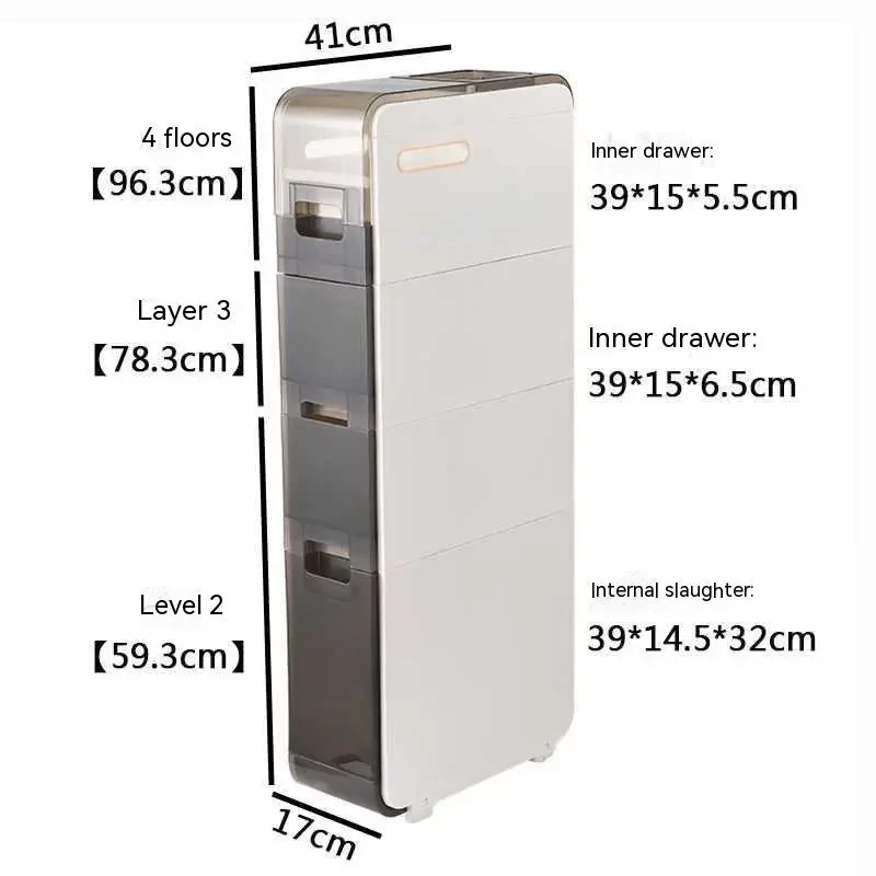 Narrow Bathroom Storage Cabinet Drawer – Slim Plastic Locker for Small Spaces