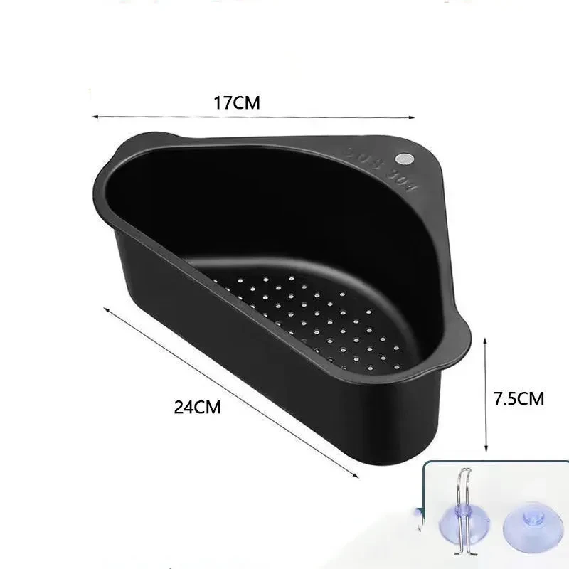 Kitchen Sink Drainage Basket – Stainless Steel Triangle Strainer for Leftovers & Veggies