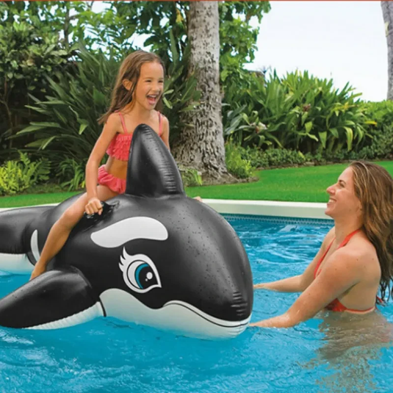 Inflatable Whale Float – Giant PVC Water Mount with Handle and Patch Kit