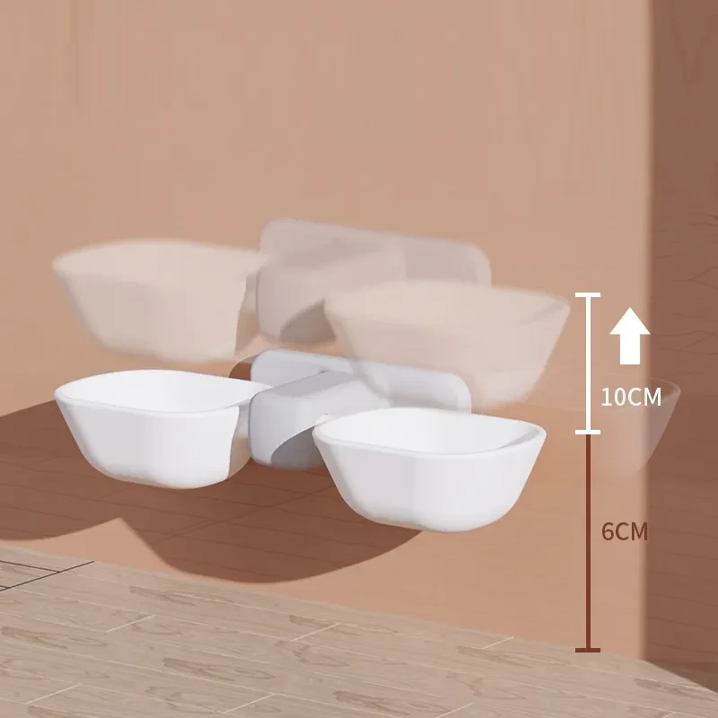 Pet Food Feeder – Wall-Mounted Double Bowls for Cats and Dogs Feeding