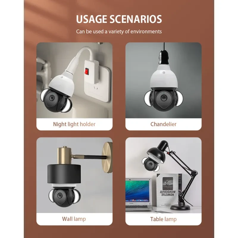 Bulb Graffiti Camera HD – 5MP Smart WiFi Monitoring with Night Vision Lens