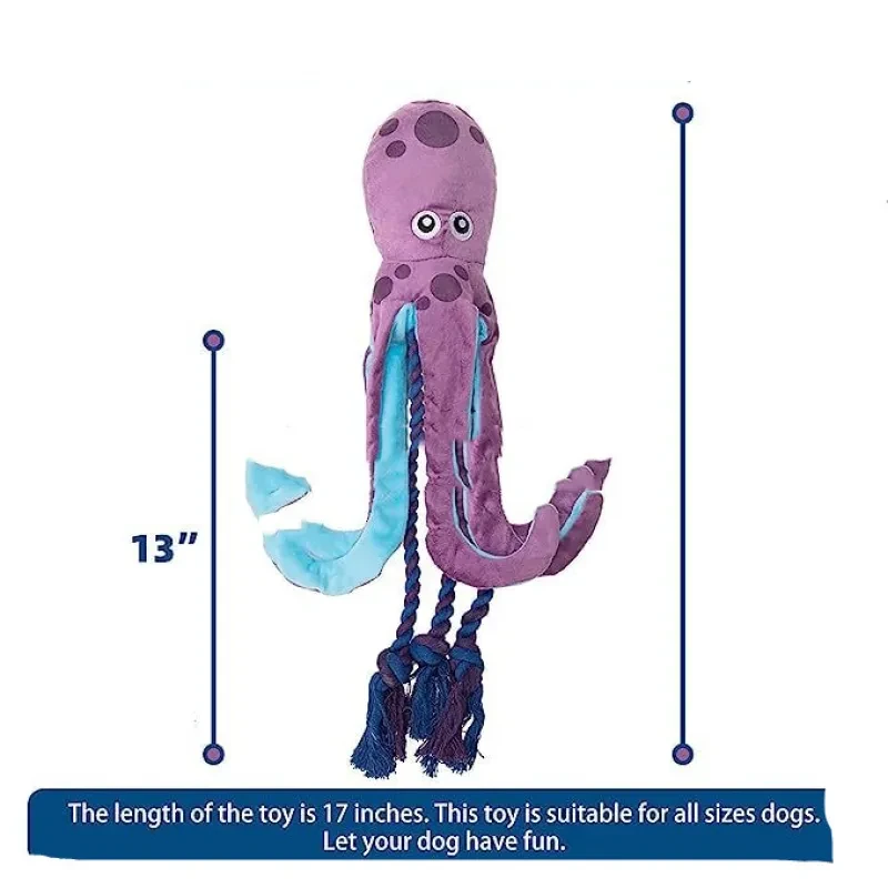 Sounding Plush Octopus Pet Toy – Interactive Molar Cleaning Toy for Dogs