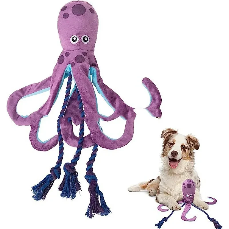 Sounding Plush Octopus Pet Toy – Interactive Molar Cleaning Toy for Dogs