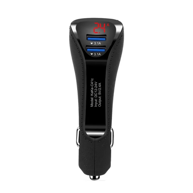 Multifunctional Digital Display Car Charger β Dual USB, Voltage & Current Display, Universal Fit