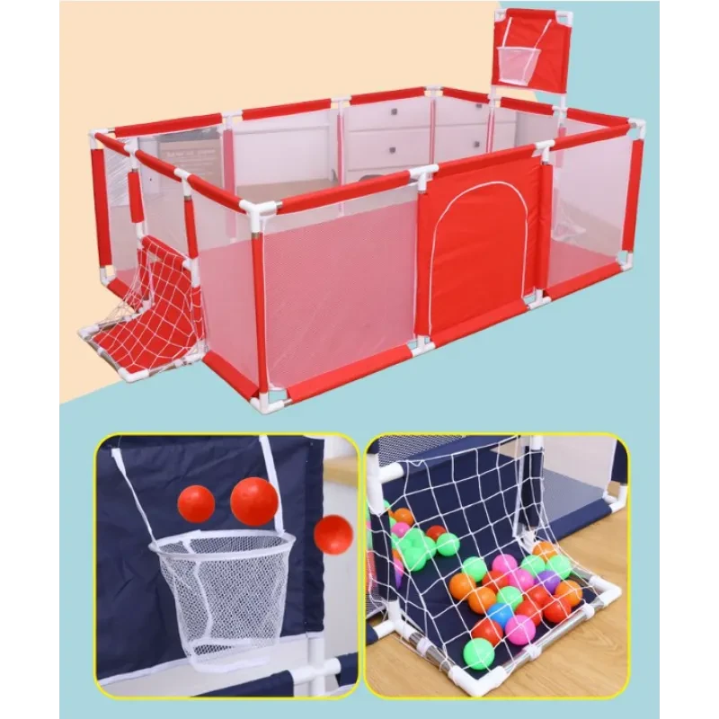 Childrens Game Fence – Indoor Play Yard with Ocean Ball Pool & Football Zone