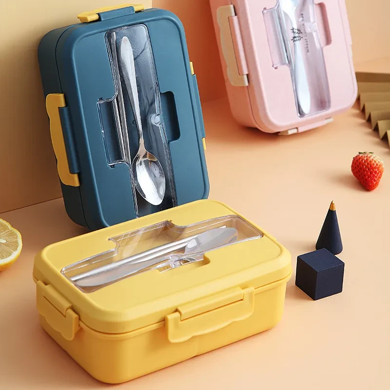 Microwaveable Wheat Straw Bento Box β 1200mL Eco-Friendly Lunch Container