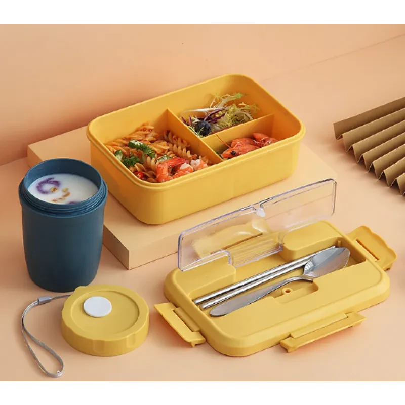 Microwaveable Wheat Straw Bento Box β 1200mL Eco-Friendly Lunch Container