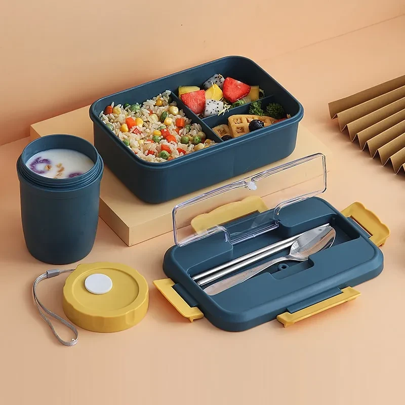Microwaveable Wheat Straw Bento Box β 1200mL Eco-Friendly Lunch Container