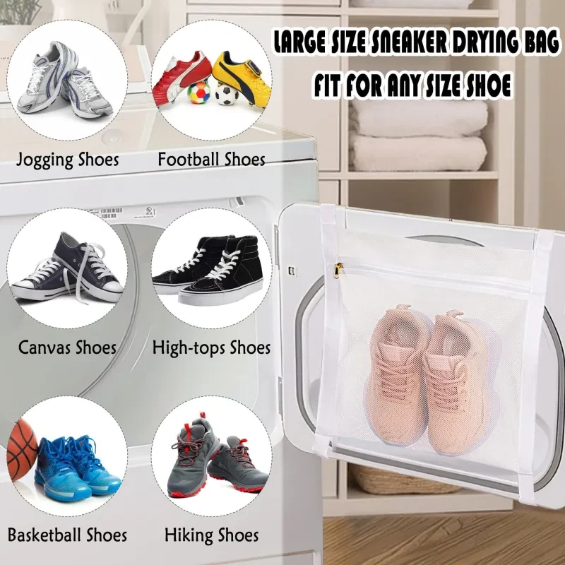 Washing Machine Sports Shoes Drying Bag – Convenient Polyester Shoe Drying Bag for Laundry