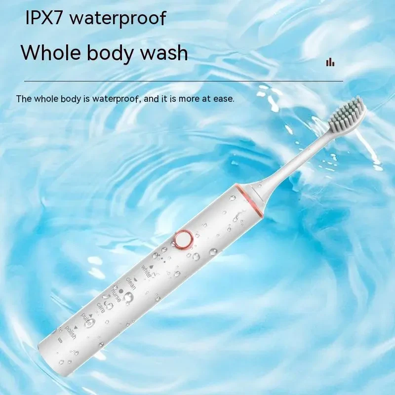 USB Rechargeable Soft Bristle Electric Toothbrush – 6-Mode Waterproof Toothbrush with 8 Brush Heads