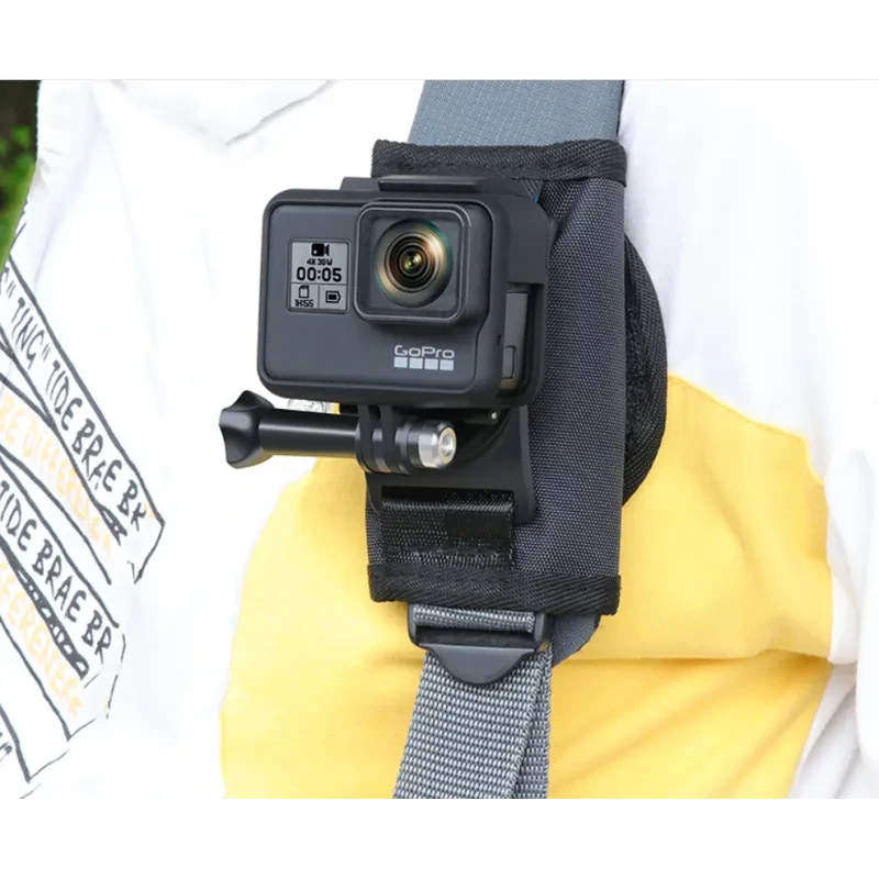 Sports Camera Backpack Fixed Shoulder Strap – Universal Clip Mount for Action Cameras