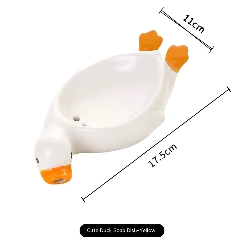 Small Yellow Duck Ceramic Soap Dish – Cute Bathroom Soap Holder