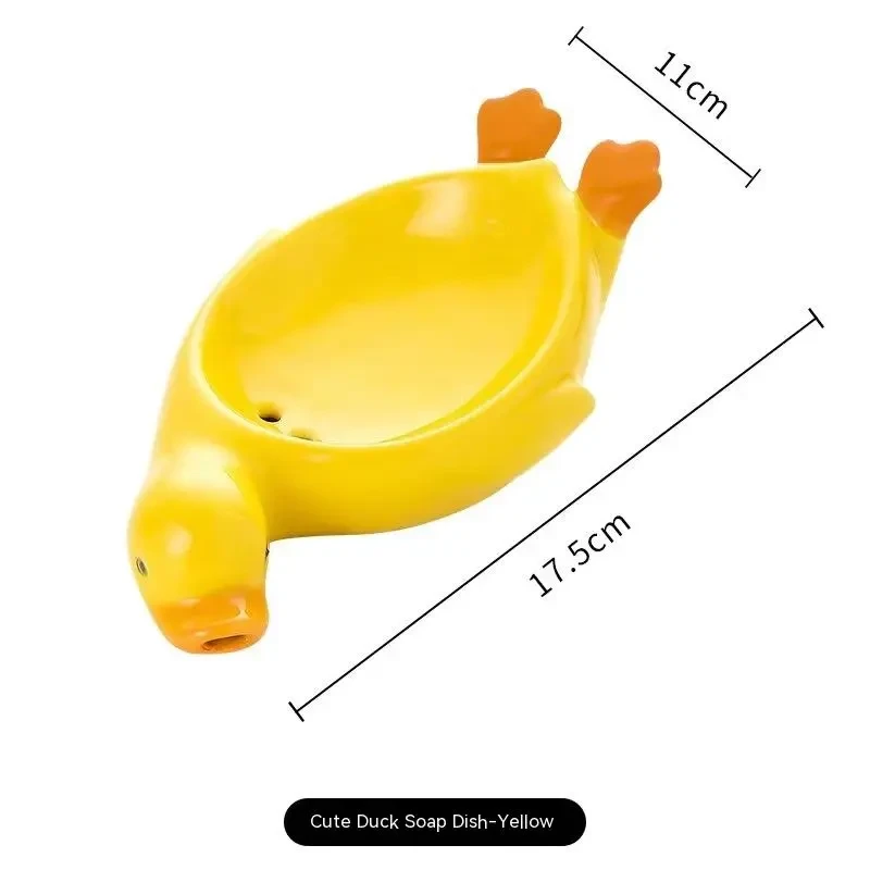 Small Yellow Duck Ceramic Soap Dish – Cute Bathroom Soap Holder